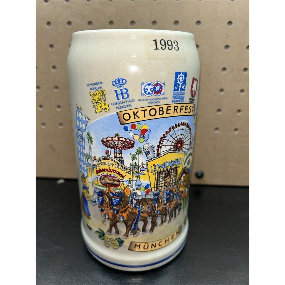 Bavaria Oktoberfest Beer Stein 1993 - Germany - Ceramic - 7 3/4"